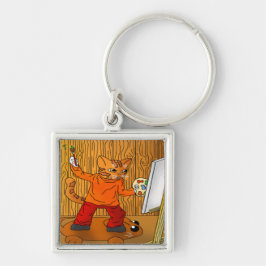 Llavero Artista pintador de gato