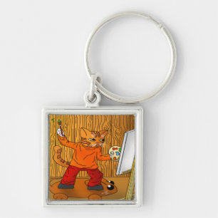 Llavero Artista pintador de gato