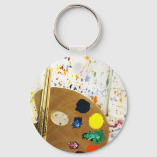 Llavero Artistas pintan paleta y paleta de pintura