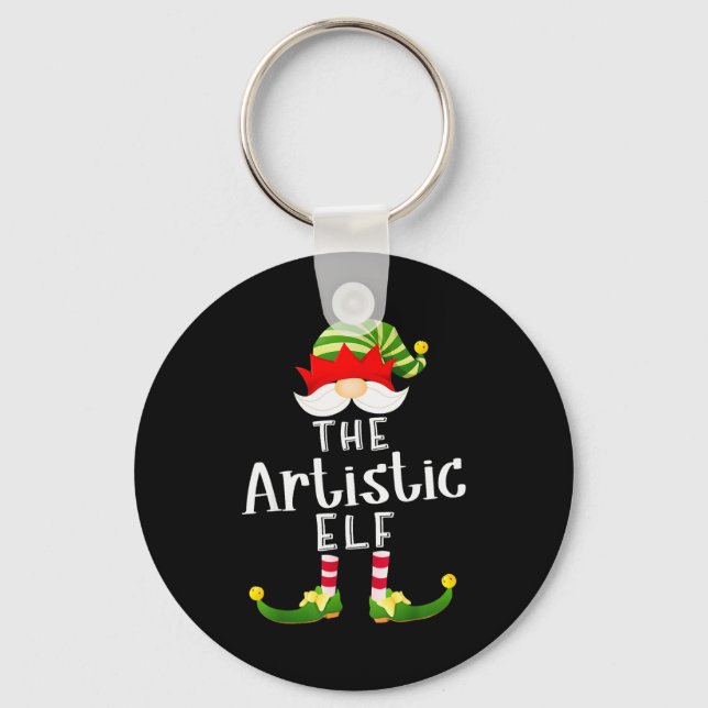 Llavero Artistic Elf Group Christmas Funny Pajama Party  (Anverso)