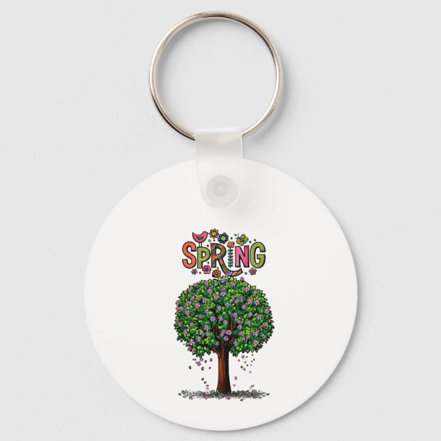 Llavero Artistic Spring Blossom Tree Graphic  (Anverso)