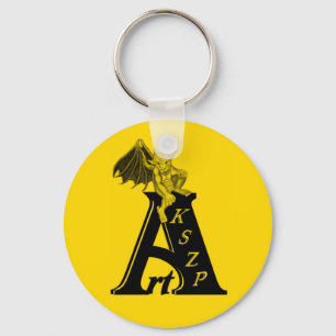 Llavero ArtKSZP Logo mit kleinem Golem schwarz gelb diseño