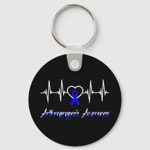 Llavero Artrogryposis Conciencia Heartbeat Love Blue Ribbo