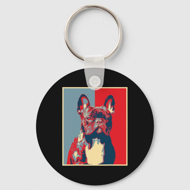 Llavero Artwork Frenchie - Vieja Silhouette French Bulld (Anverso)