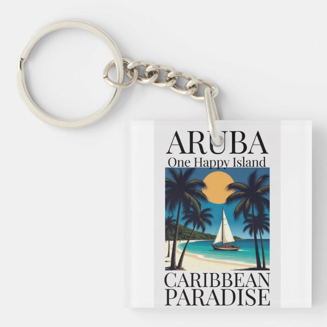 Llavero Aruba, una isla feliz (Frente)
