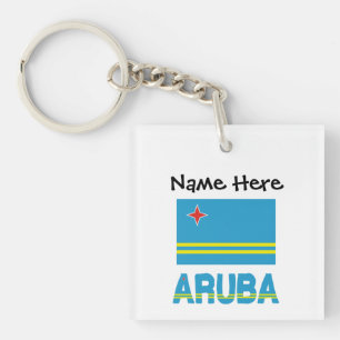 Llavero Aruba y Bandera de Aruba Personalizados