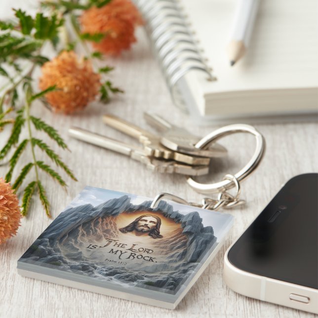 Llavero Ascensión Divina: El Señor Es Mi Rock (Frente Derecha)