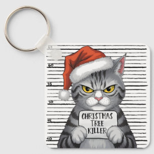 Llavero Asesino de árbol de navidad para gatos divertidos