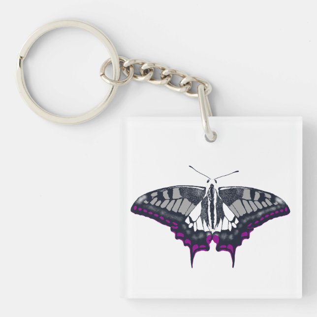 Llavero Asexual Flag Swallowtail Butterfly (Frente)