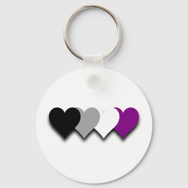 Llavero Asexualidad corazones de orgullo Keychain (Anverso)