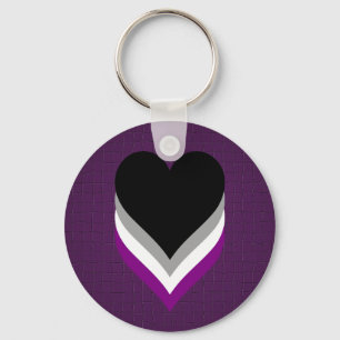 Llavero Asexualidad corazones de orgullo Keychain