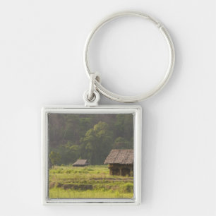 Llavero Asia, Tailandia, Mae Hong Son, Cabañas de arroz en