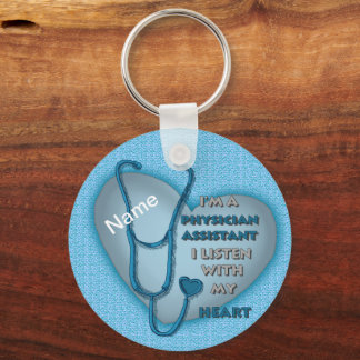 Llavero Asistente para médicos del corazón azul