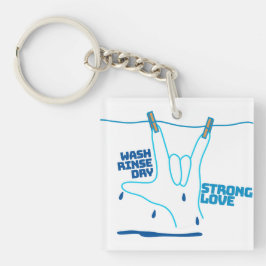 Llavero ASL Design - Wash, Rinse, and Dry Love ILY
