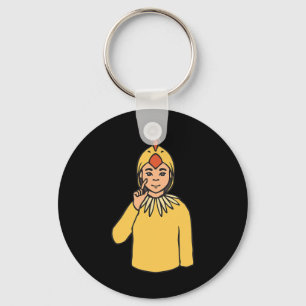 Llavero Asl Hand Gesture Deaf Hearing Loss Awareness Boy