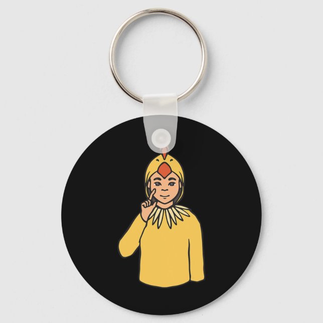 Llavero Asl Hand Gesture Deaf Hearing Loss Awareness Boy (Anverso)