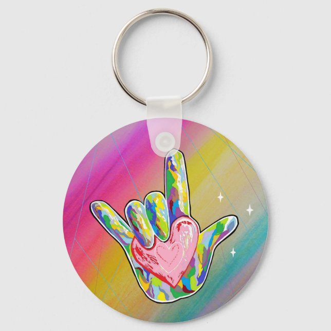 Llavero ASL I Love You Heart (Anverso)