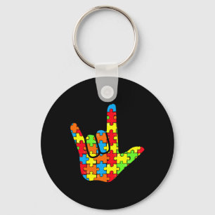 Llavero Asl Love Lenguaje de Rótulo Autismo Regalo Concien