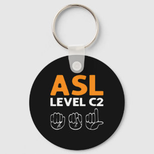 Llavero Asl - Nivel C2. Asl Conciencia Mano Lenguaje de Se