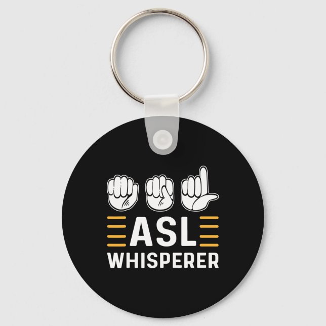 Llavero ASL Whisperer. Lenguaje de Rótulo de mano de sensi (Anverso)