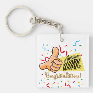 Llavero asombrosas felicitaciones por el trabajo