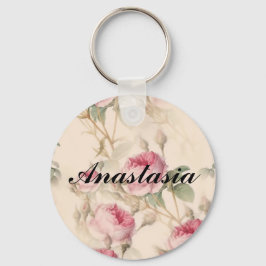 Llavero Asombrosas rosas rosas con tu nombre