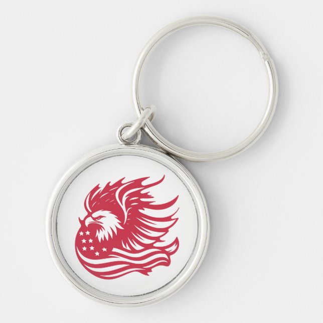Llavero Asombroso arte digital de águilas patrióticas (Frente)