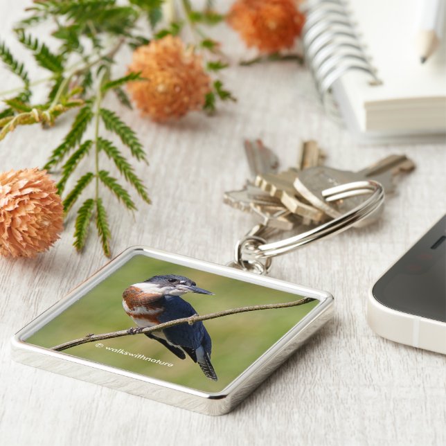 Llavero Asombroso pájaro de Kingfisher cortado (Lado)