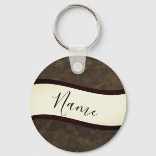 Llavero Aspecto de cuero crudo personalizado