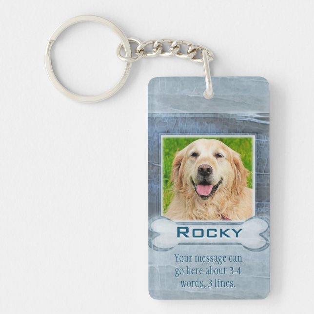 Llavero Aspecto de granito conmemorativo con hueso (Frente)