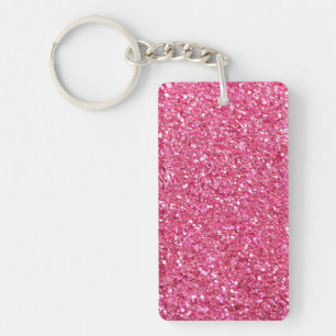 Llavero Aspecto de purpurina rosa,