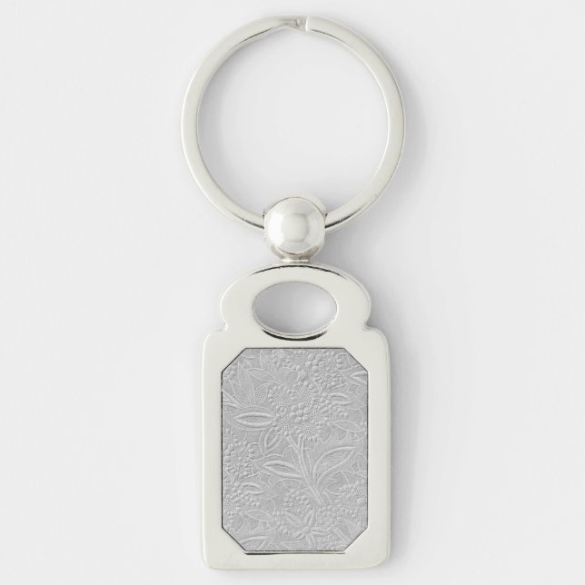 Llavero Aspecto gris floral Grabado en relieve (Anverso)
