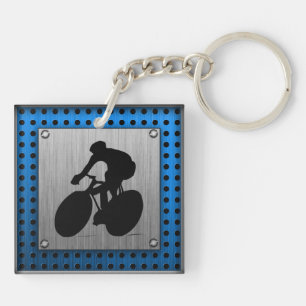 Llavero Aspecto metalizado cepillado Ciclo