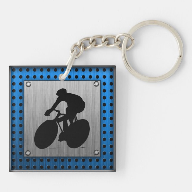 Llavero Aspecto metalizado cepillado Ciclo (Atrás)