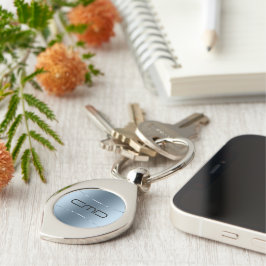 Llavero Aspecto moderno de acero inoxidable azul metálico