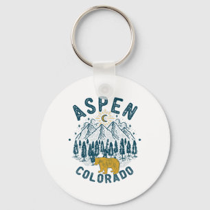 Llavero Aspen Colorado Co Montaña Esquí Vintage Aspen Sk