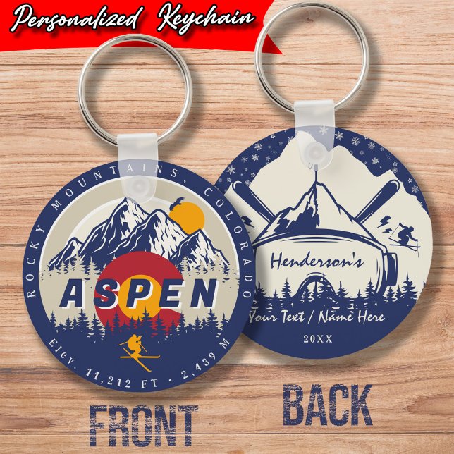 Llavero Aspen Colorado Flag Ski Mountain Sunset Souvenirs (Subido por el creador)