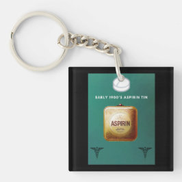 Llavero Aspirina Tin de principios del siglo XX