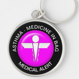 Llavero ASTHMA - Alerta Médica MEDICINA - Keychain botón