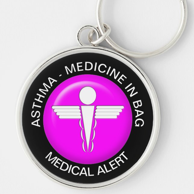 Llavero ASTHMA - Alerta Médica MEDICINA - Keychain botón (Frente)