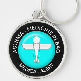 Llavero ASTHMA - Alerta Médica MEDICINA - Keychain botón