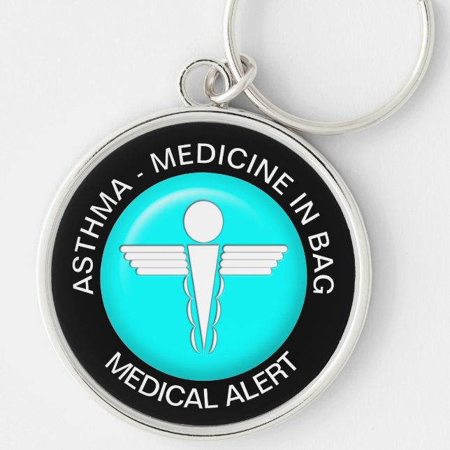 Llavero ASTHMA - Alerta Médica MEDICINA - Keychain botón (Frente)