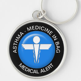 Llavero ASTHMA - Alerta Médica MEDICINA - Keychain botón
