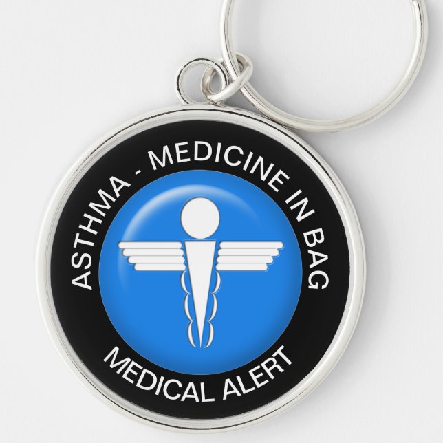 Llavero ASTHMA - Alerta Médica MEDICINA - Keychain botón (Frente)