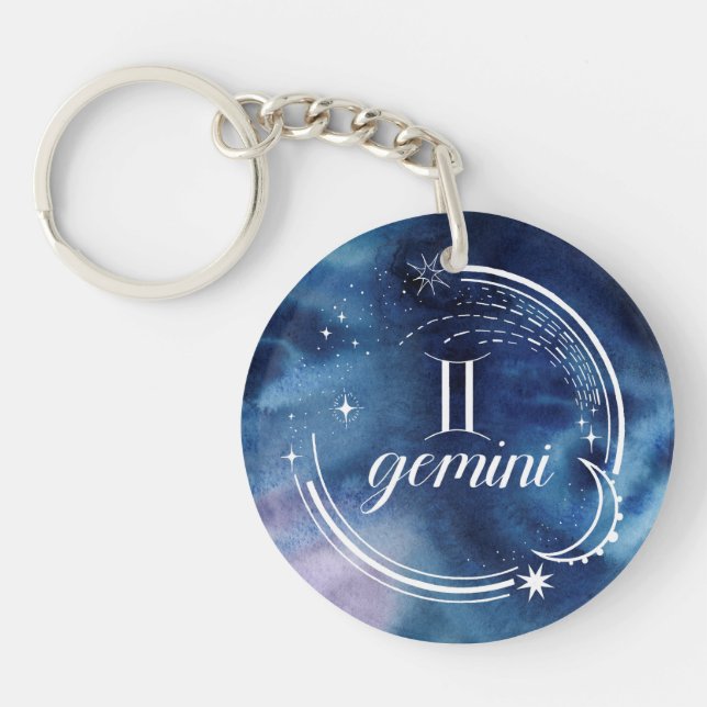 Llavero Astrología acuarela - Gemini (Frente)