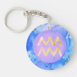 Llavero Astrología Aquarius Zodiac Keychain Visionario