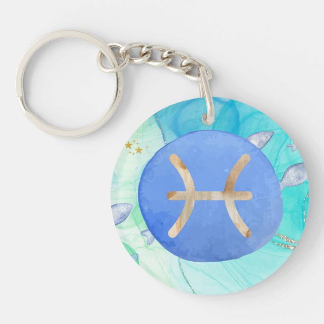 Llavero Astrología de Piscis Keychain Zodiac - Encanto del (Frente)