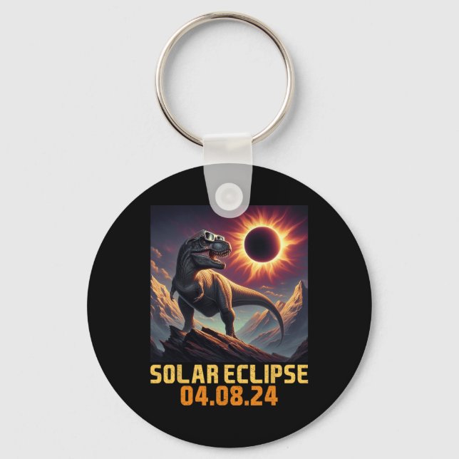 Llavero Astronauta de dinosaurios T Rex Eclipse solar tota (Anverso)