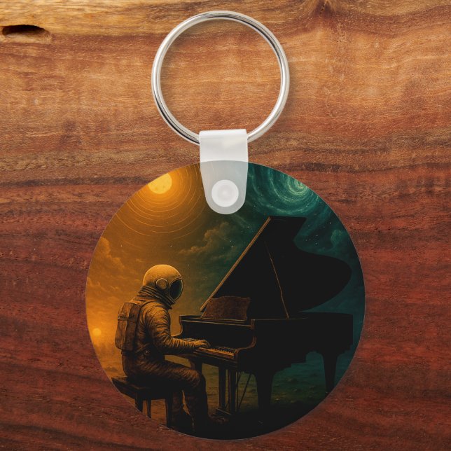 Llavero Astronauta juega al piano en realidad dividida - s (Anverso)