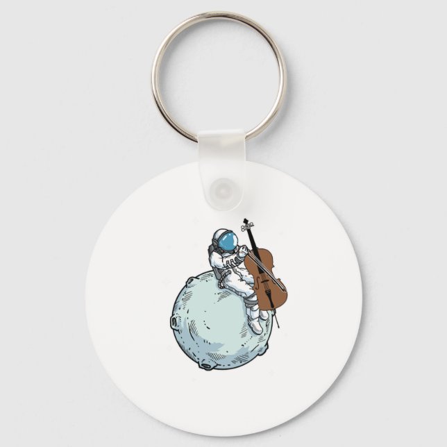 Llavero Astronauta Jugando Cello Music Cello Lover Gift (Anverso)